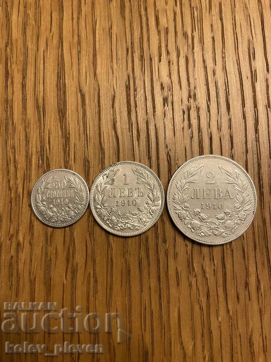 50 de cenți, 1 și 2 BGN 1910