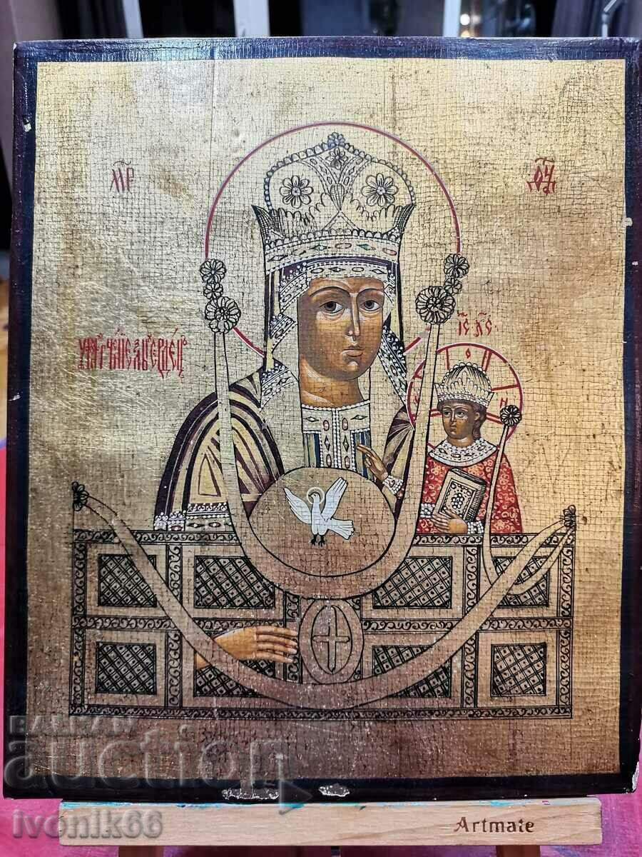 руска икона- Ченстоховская -рядко изображение на Богородица