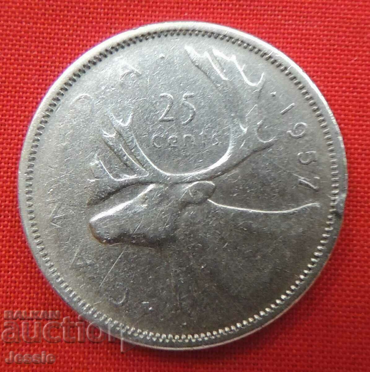 25 цента 1957 Канада