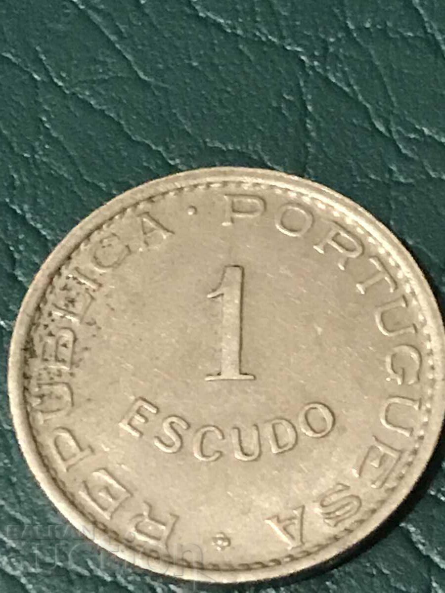 Mozambique 1 Escudo 1950 Portugal Colony UNC