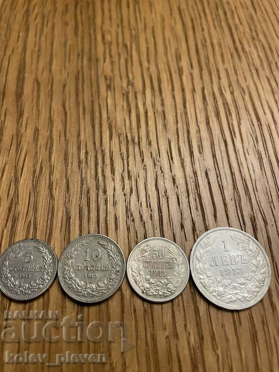 5, 10, 50 de cenți, 1 BGN 1913 cu preț € 180.00 | 352.05 BGN 5, 10, 50 de cenți, 1 BGN 1913 cu preț € 180.00 | 352.05 BGN