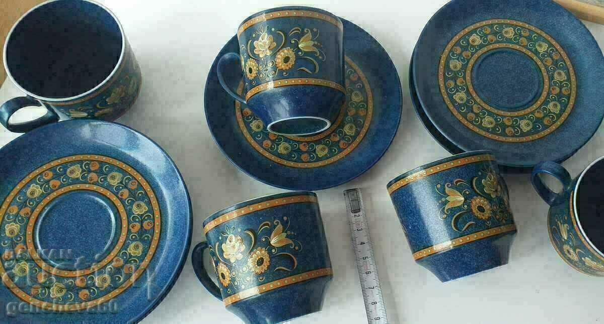 Delivery of Beautiful retro painted service for tea, coffee Delivery of Beautiful retro painted service for tea, coffee