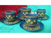 Beautiful retro painted service for tea, coffee