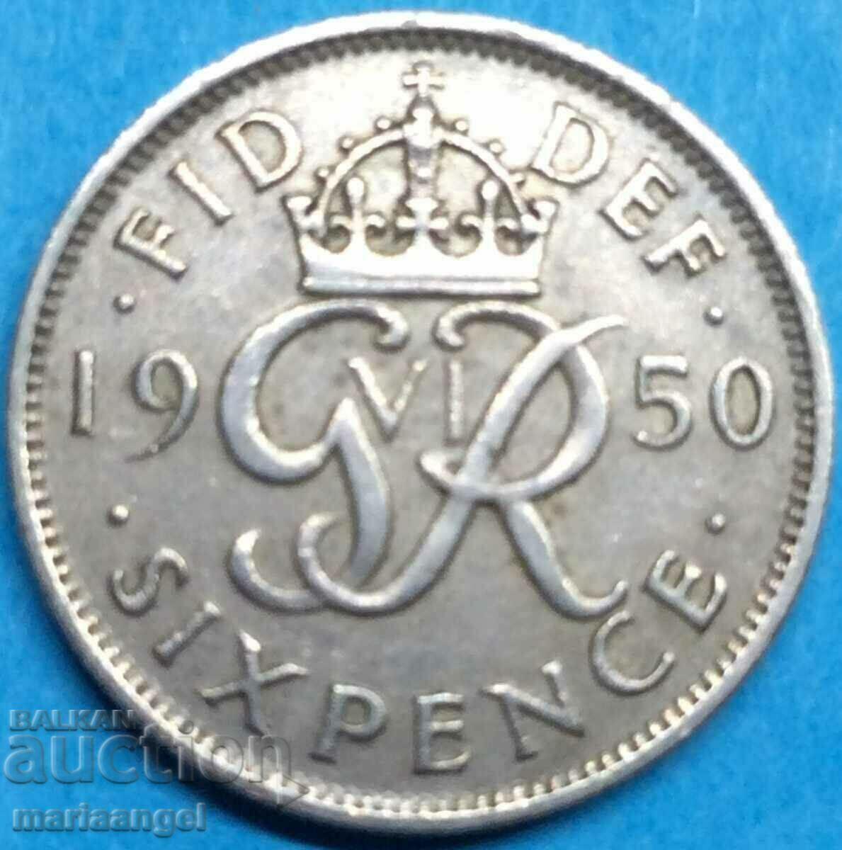 Μεγάλη Βρετανία 6 πένες 1950