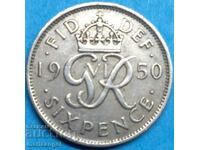 Великобритания 6 пенса 1950