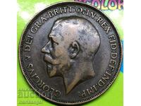 Marea Britanie 1 penny 1912 30mm bronz