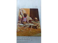 Carte poștală de țesut de coșuri din Ghana