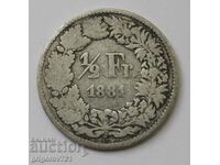 1/2 φράγκο ασήμι Ελβετία 1881 Β - ασημένιο νόμισμα