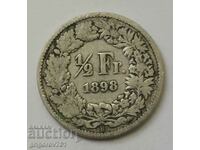 1/2 Franc Silver Switzerland 1898 B - Silver Coin #2