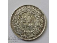 1/2 franc argint Elveția 1945 B - monedă de argint