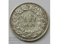 1/2 Franc Silver Switzerland 1945 B - Silver Coin #2