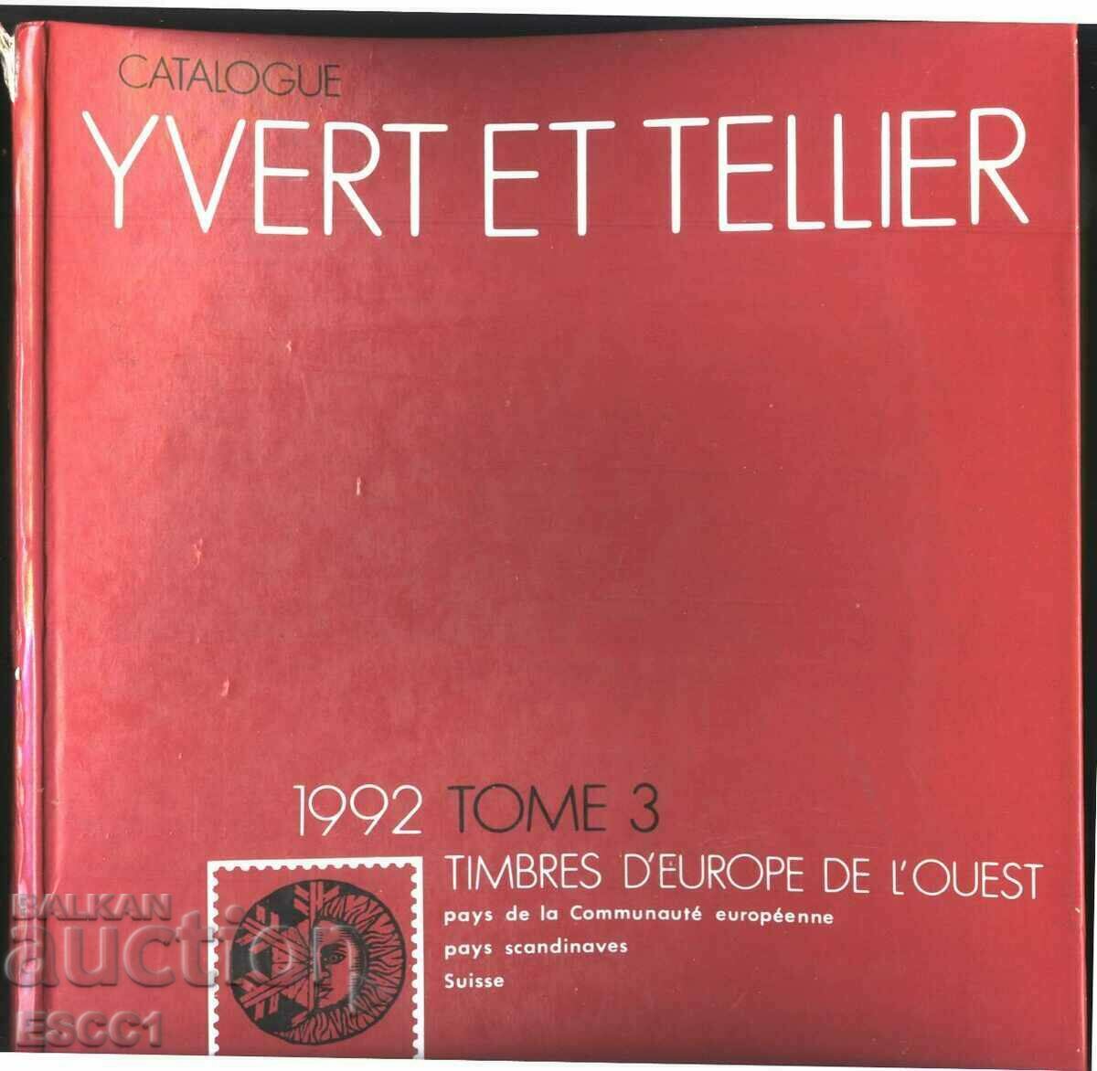Κατάλογος Yvert Yvert et Tellier 1992 Τόμος 3 Δυτική Ευρώπη