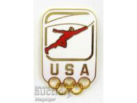 Олимпийска значка-САЩ-Олимпийски отбор по Фехтовка-Емайл