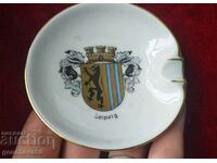 Vintage Kahla Porcelain Ashtray with Coat of Arms