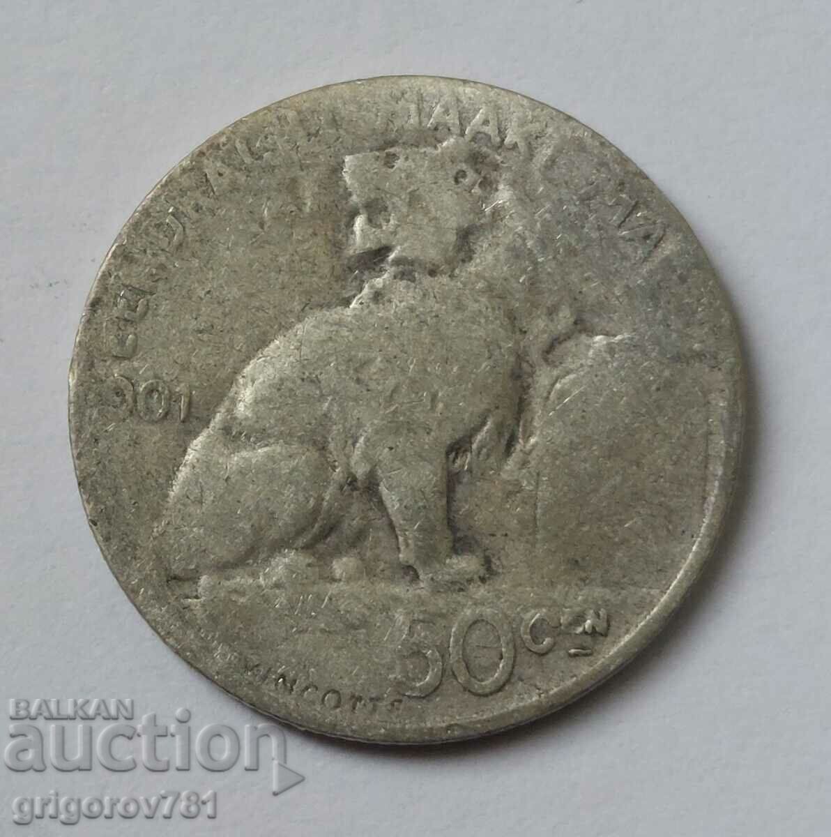 50 centimes argint Belgia 1901 - monedă de argint #76