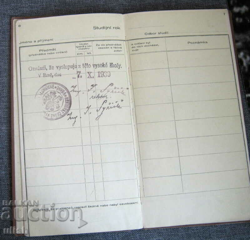 1938 student book Czech Republic Czechoslovakia Brno - 5 1938 student book Czech Republic Czechoslovakia Brno - 5