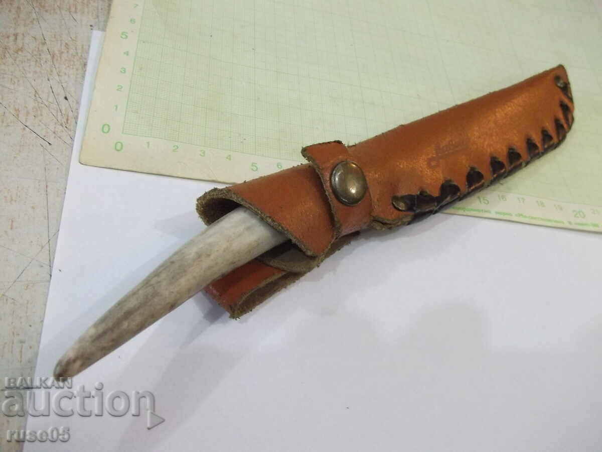 A knife with a bone handle and a leather sheath from the cooperative - 6