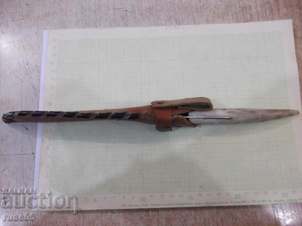 A knife with a bone handle and a leather sheath from the cooperative - 7