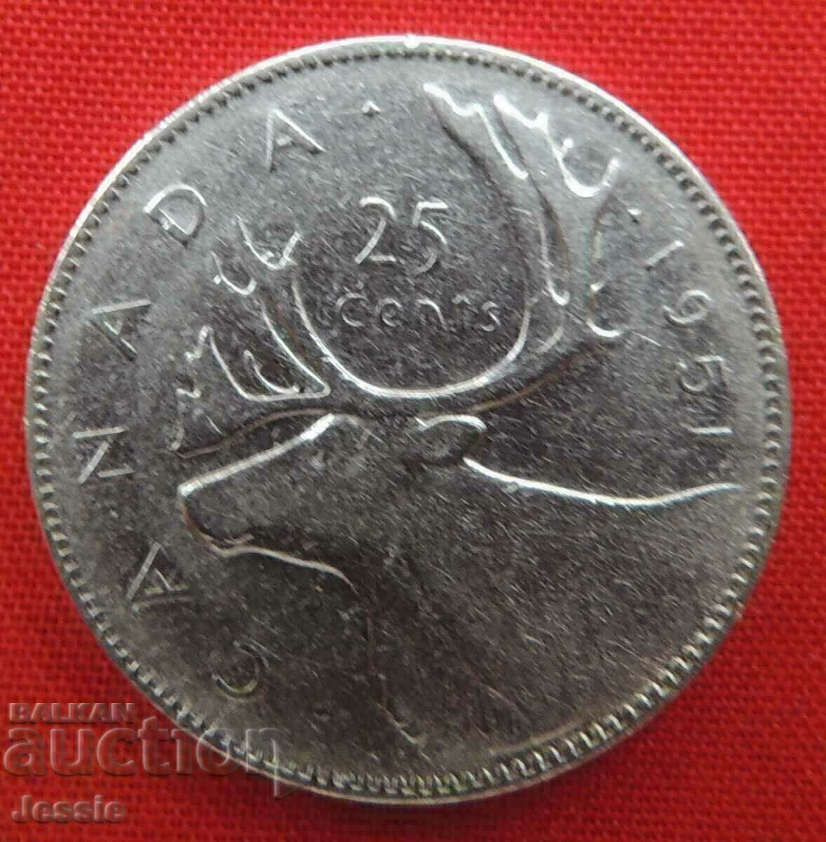 25 cents 1951 Canada 25 cents 1951 Canada