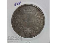 Italy 5 lire 1871 Silver! Top relief!