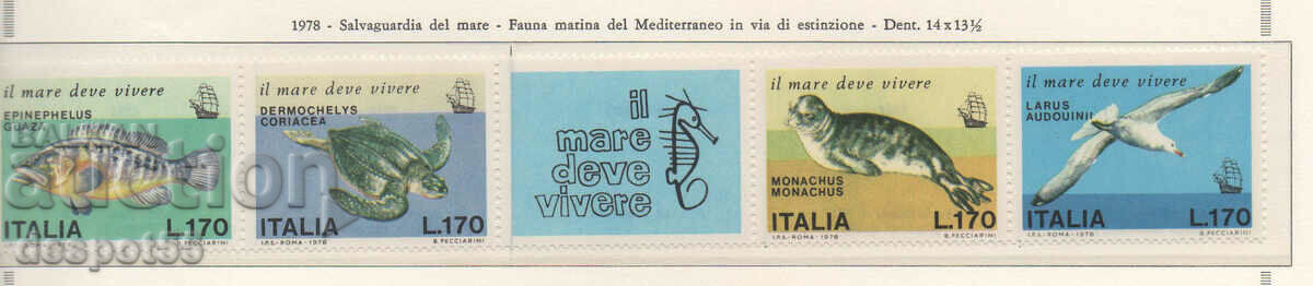 1978. Italy. Endangered species in the Mediterranean. Strip.
