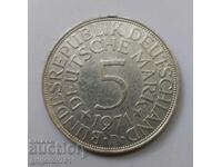 5 mărci de argint Germania 1971 D - monedă de argint