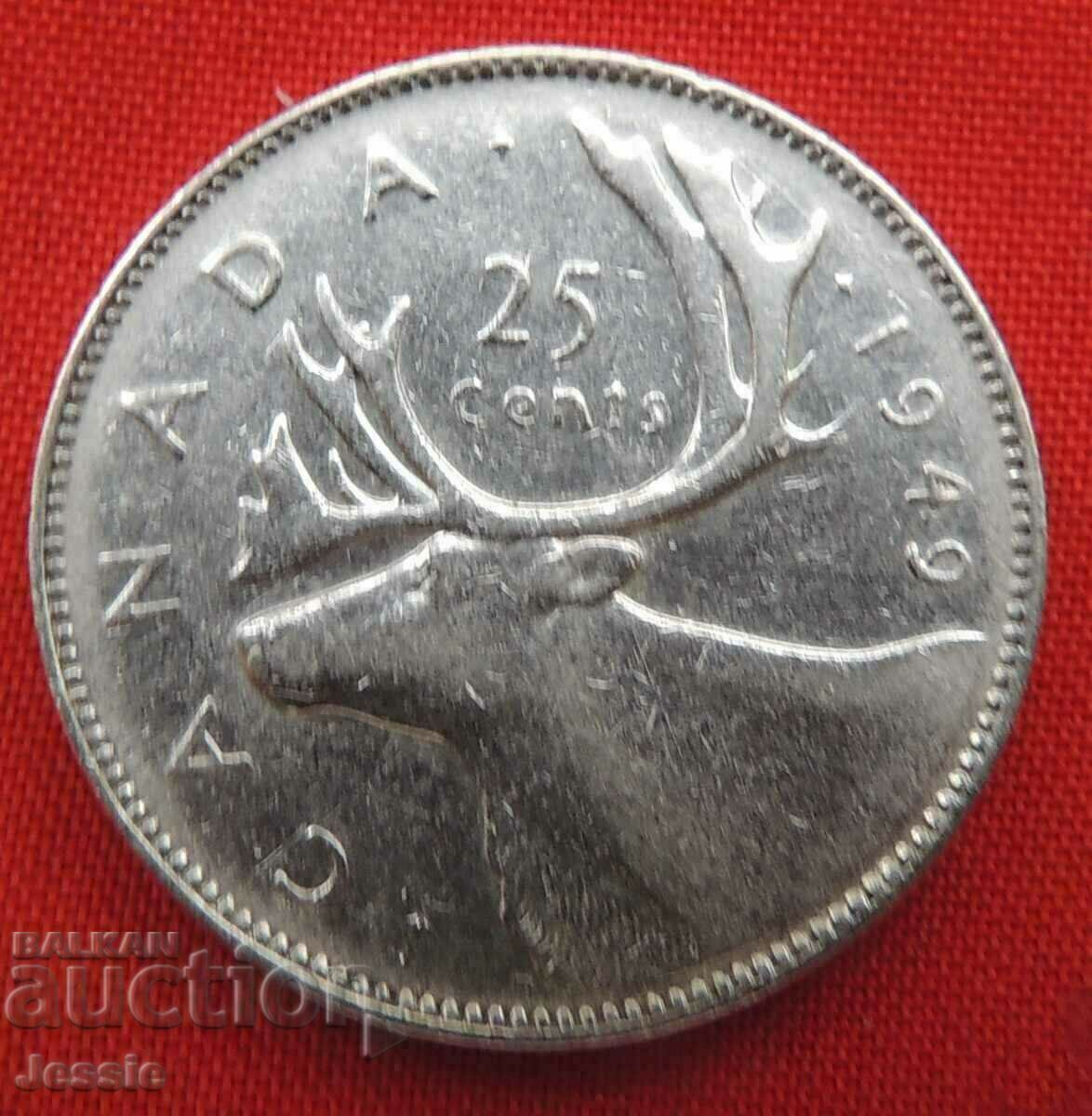 25 cents 1949 Canada