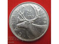 25 цента 1949 Канада