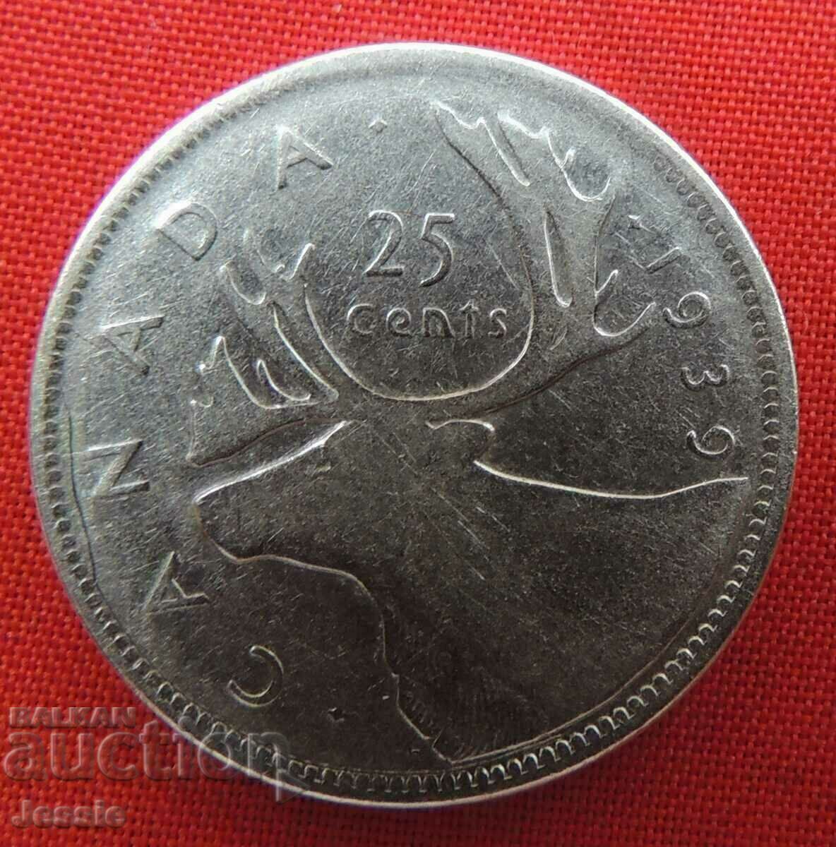 25 cents 1939 Canada
