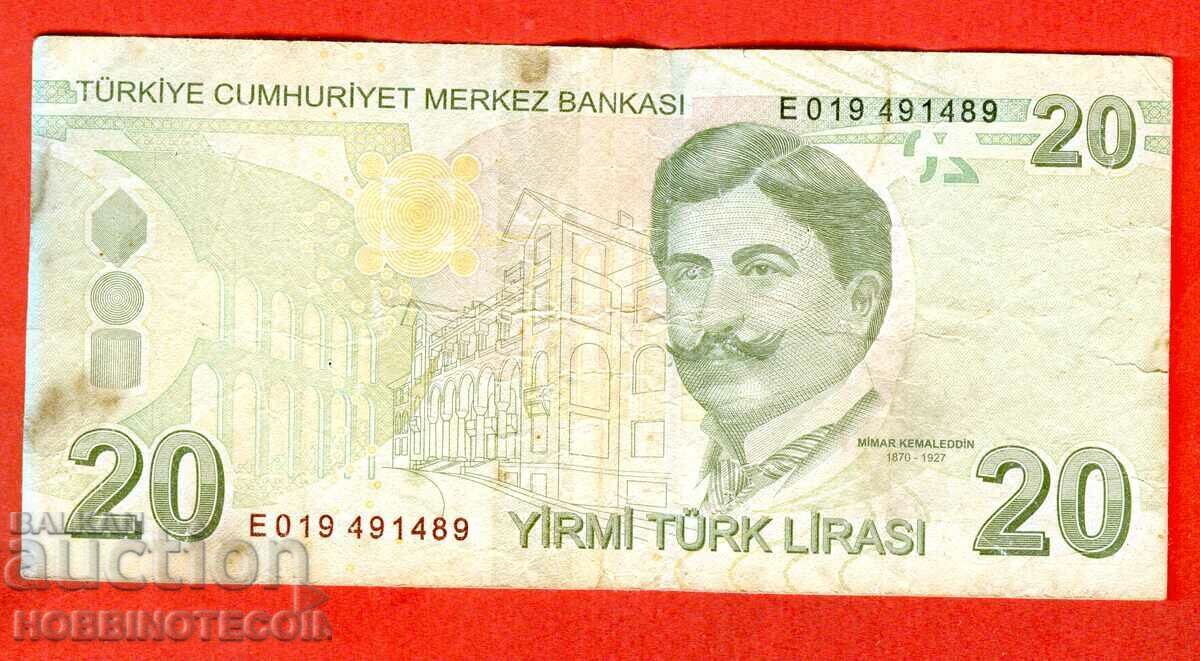 TURKEY 20 Lira issue 2009 SERIES E 019
