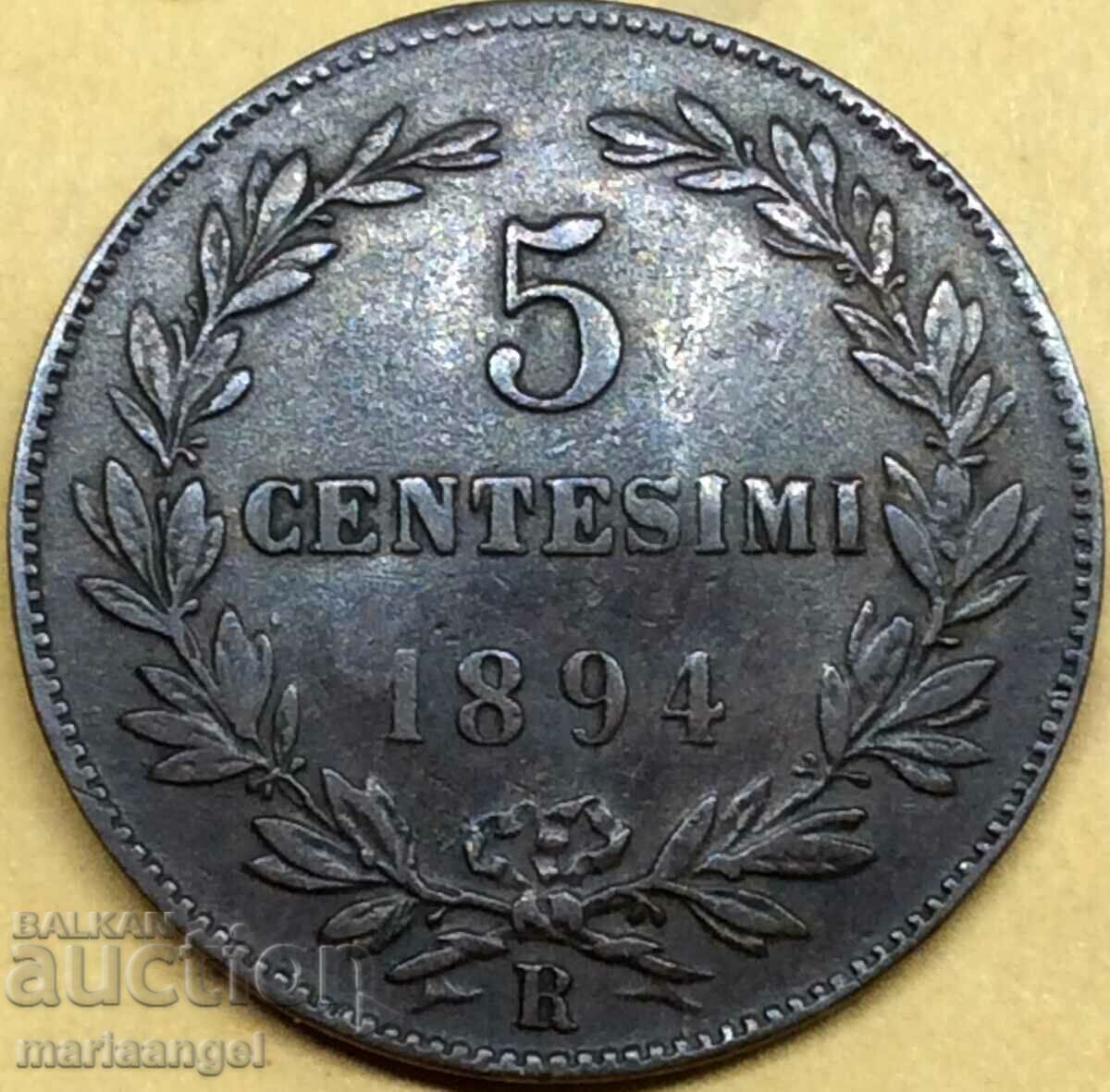 5 чентесими 1894 Сан Марино бронз