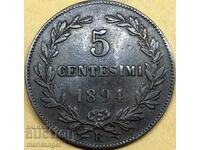 5 centesimi 1894 San Marino bronze
