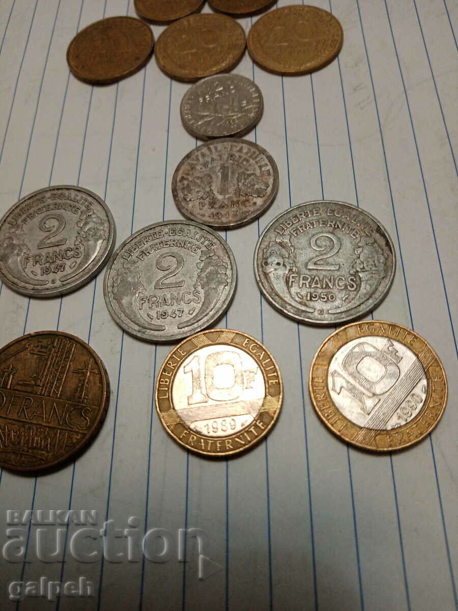 Licitație FRANTA LOT MIX DE MONEDE - 15 buc. - 6 BGN Licitație FRANTA LOT MIX DE MONEDE - 15 buc. - 6 BGN