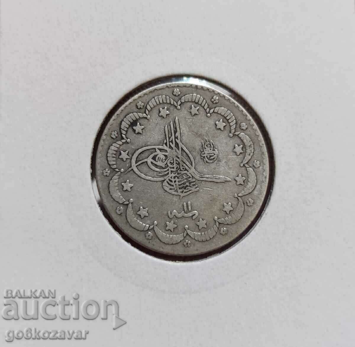 Ottoman Empire 5 Kurusha 1293-1876 Silver figure 11 RARE