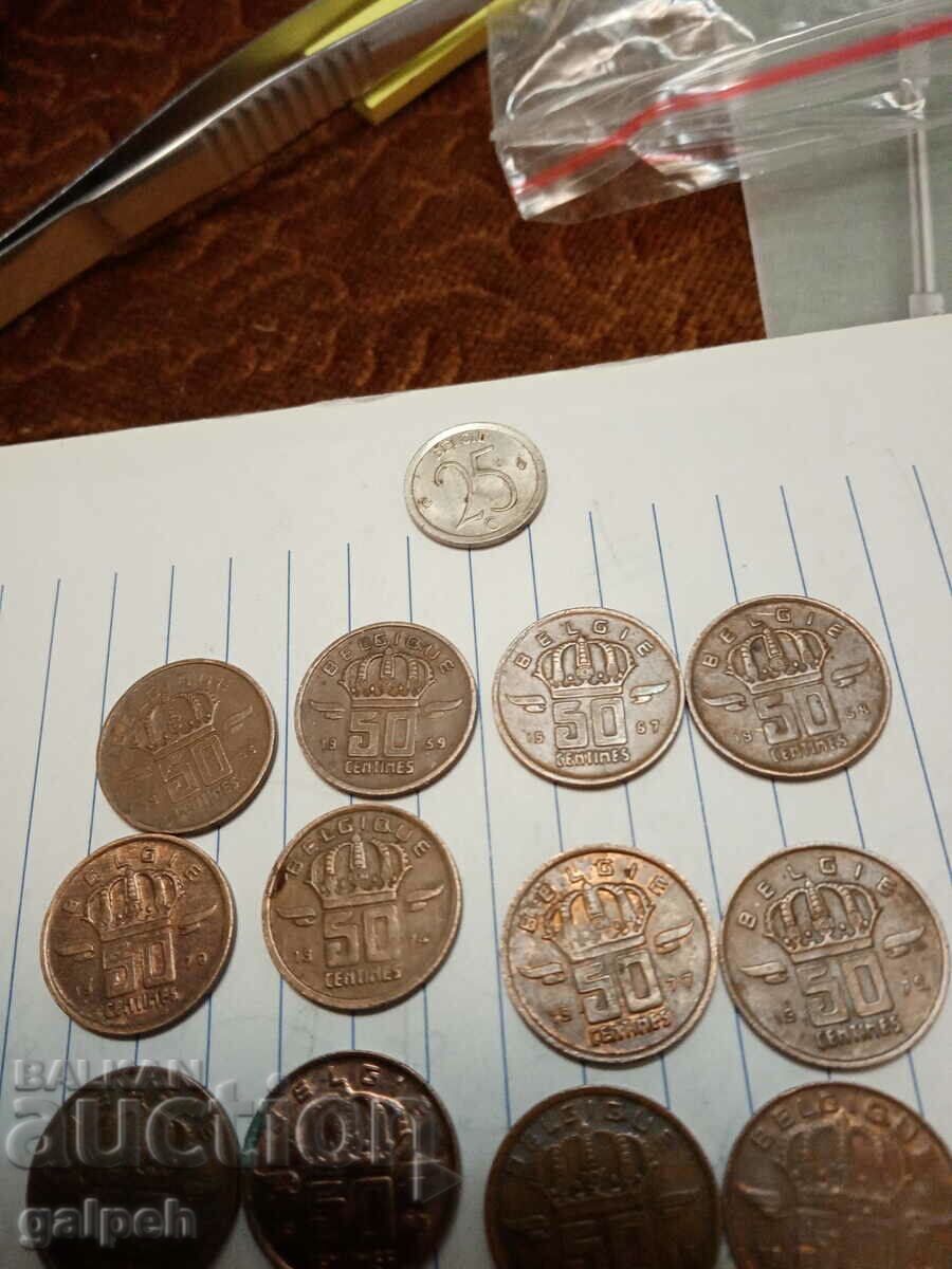 BELGIUM MIXED LOT OF COINS - 20 pcs. - BGN 7 with price 7.00 BGN | € 3.58 BELGIUM MIXED LOT OF COINS - 20 pcs. - BGN 7 with price 7.00 BGN | € 3.58