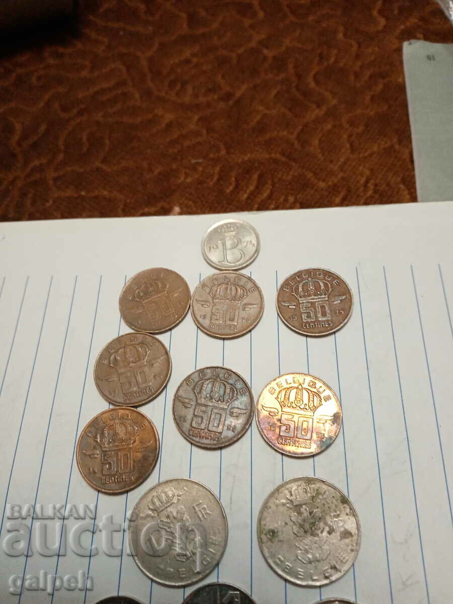 BELGIUM MIXED LOT OF COINS - 20 pcs. - BGN 7 with price 7.00 BGN | € 3.58