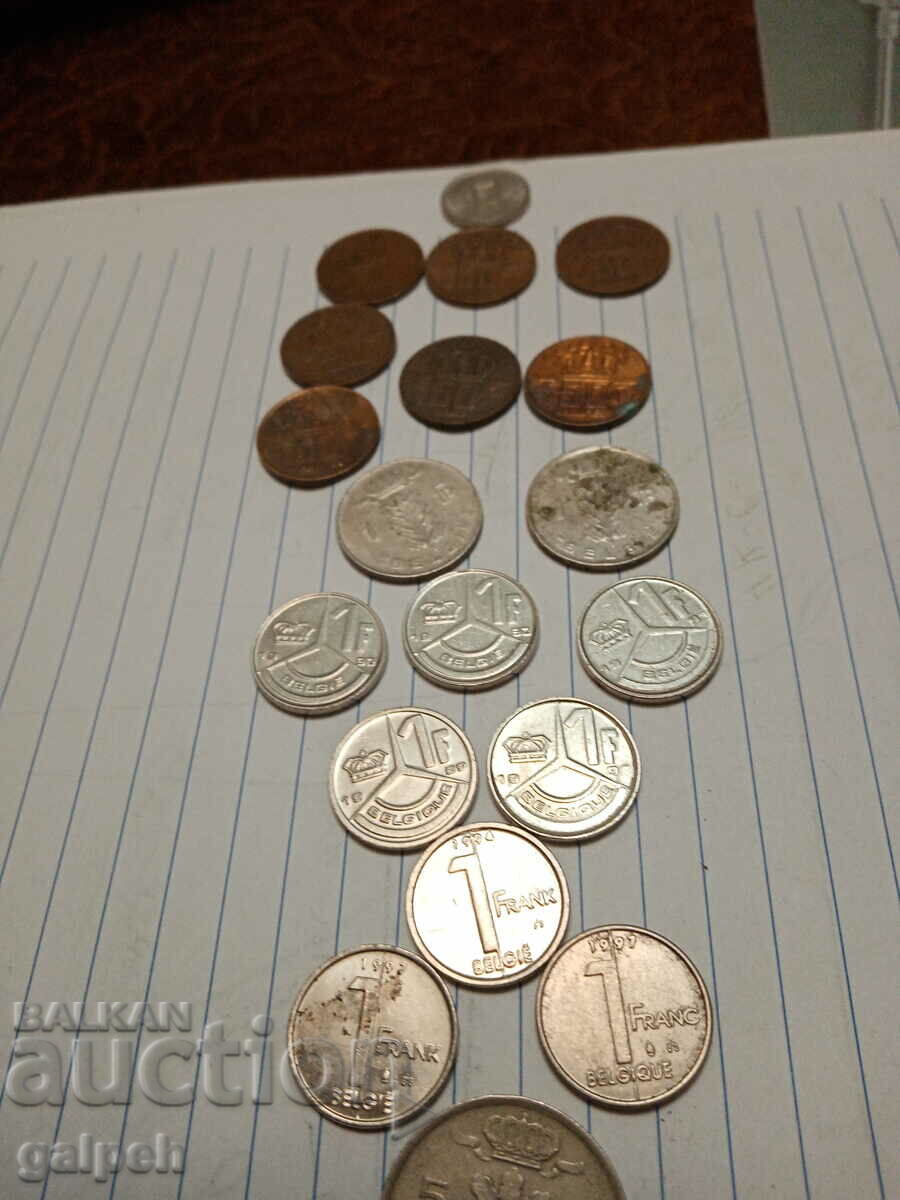 Auction  BELGIUM MIXED LOT OF COINS - 20 pcs. - BGN 7