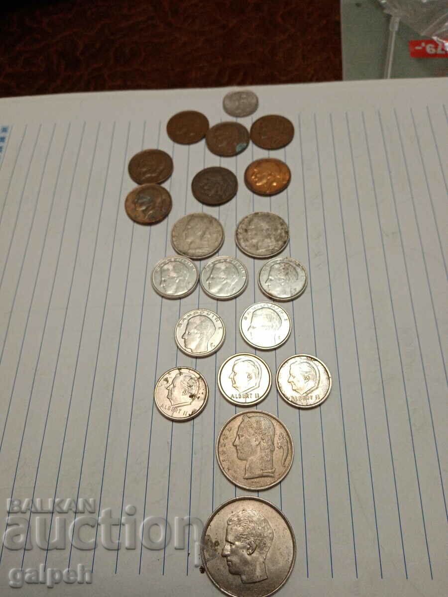 BELGIUM MIXED LOT OF COINS - 20 pcs. - BGN 7 - 5