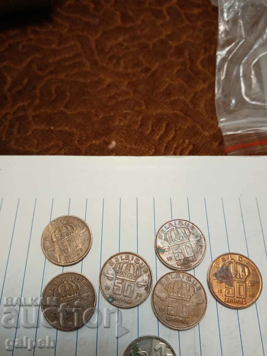 BELGIUM MIXED LOT OF COINS - 10 pcs. - BGN 3 with price 3.00 BGN | € 1.53 BELGIUM MIXED LOT OF COINS - 10 pcs. - BGN 3 with price 3.00 BGN | € 1.53