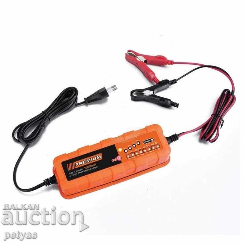 Intelligent battery charger, 6/12VDC, 3.6A, PREMIUM with price 57.50 BGN | € 29.40