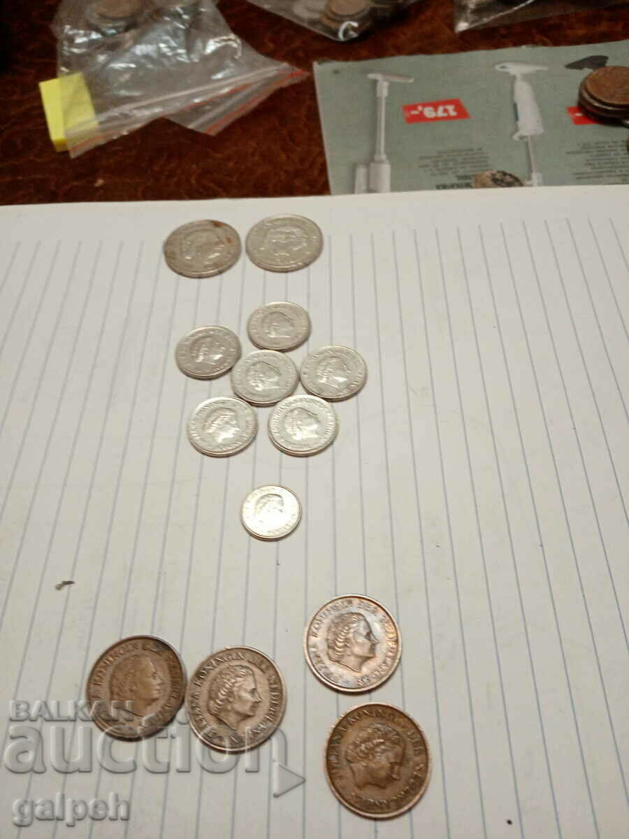 NETHERLANDS MIXED LOT OF COINS - 13 pcs. - BGN 5 - 5