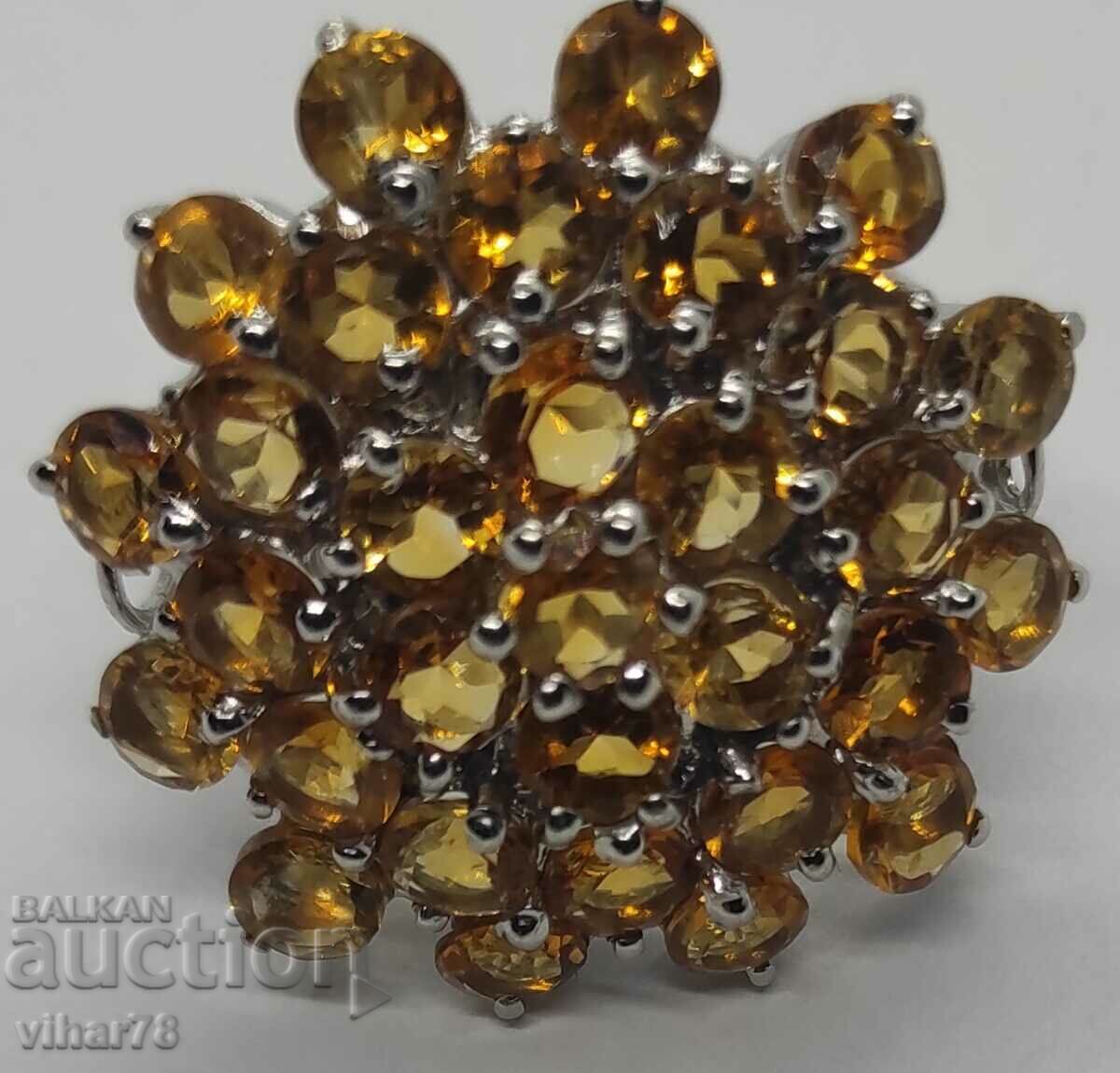 Auction Silver ring with citrine Auction Silver ring with citrine