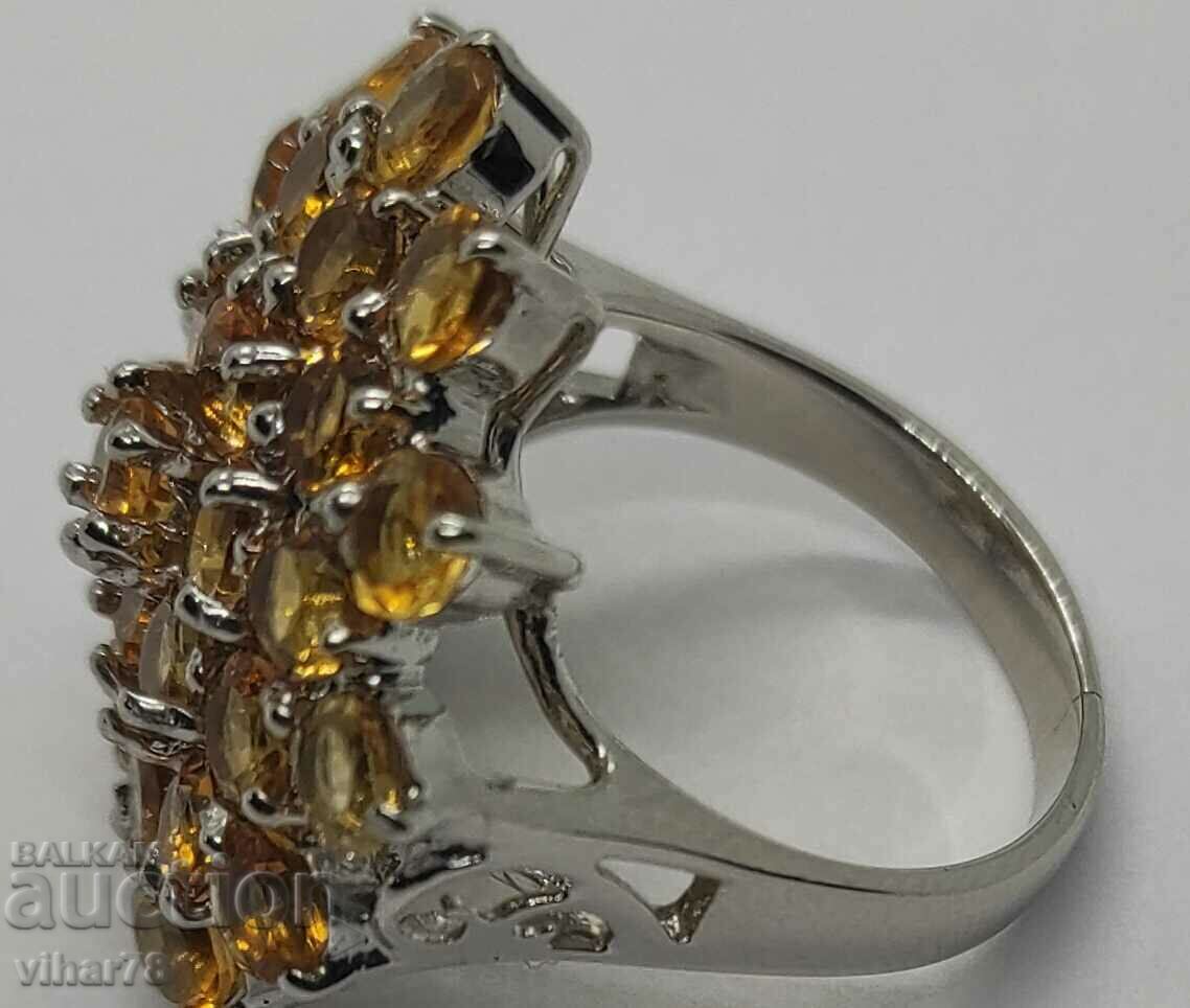 Silver ring with citrine - 6 Silver ring with citrine - 6