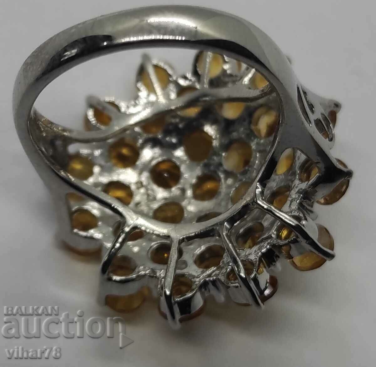 Silver ring with citrine - 7 Silver ring with citrine - 7