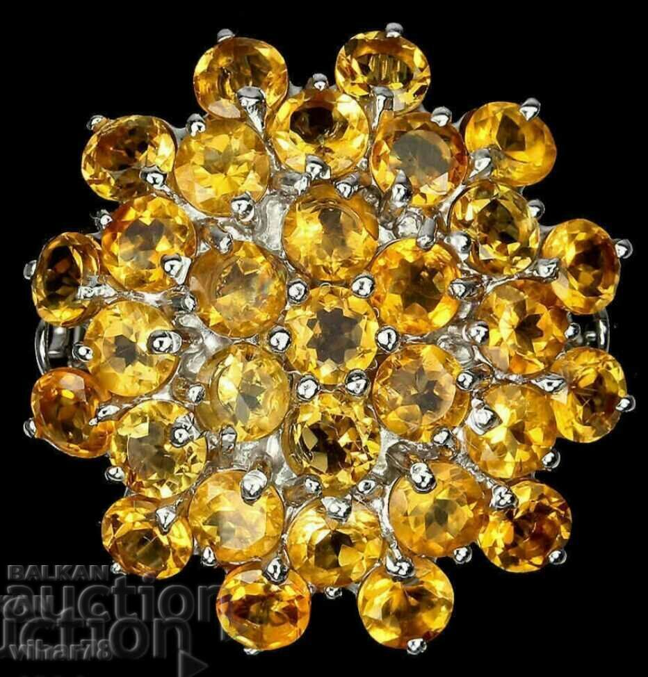 Inel de argint cu citrin