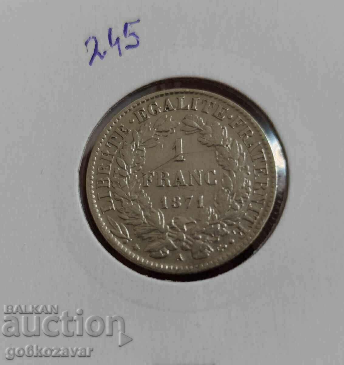 France 1 franc 1871 Silver ! with price 21.90 BGN | € 11.20 France 1 franc 1871 Silver ! with price 21.90 BGN | € 11.20