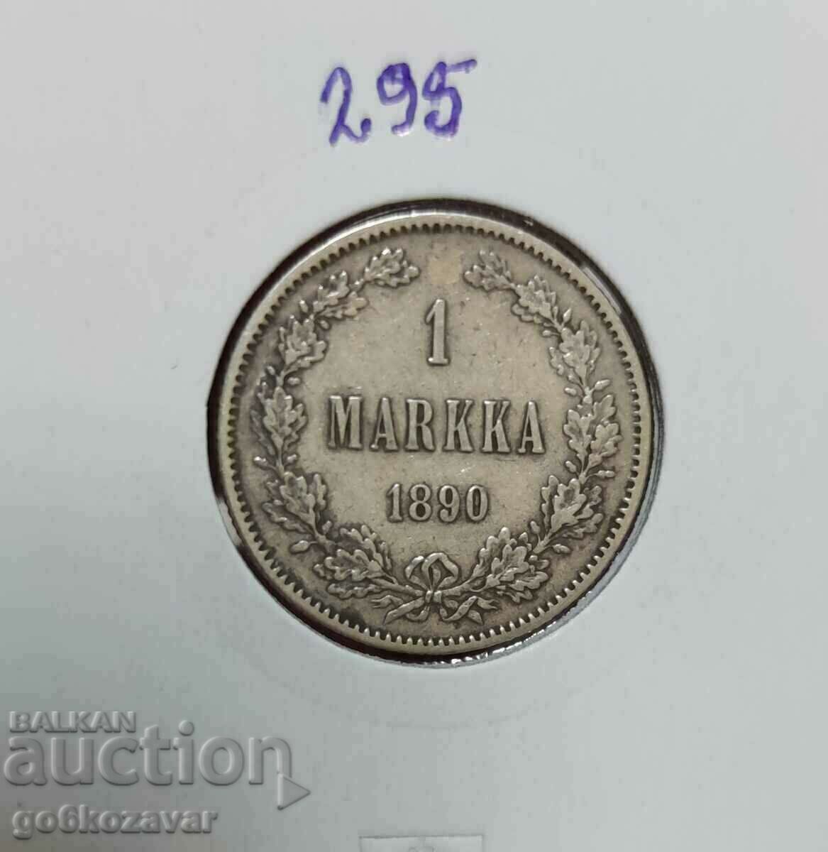 Finlanda 1 Marcu 1890 Argint ! Rar!