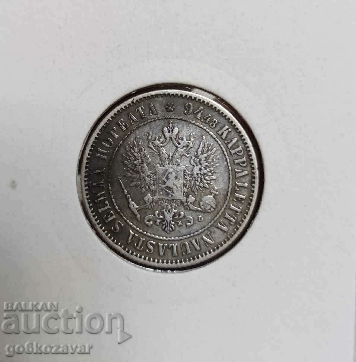 Finland 1 Mark 1892 Silver ! Rare! with price 69.90 BGN | € 35.74 Finland 1 Mark 1892 Silver ! Rare! with price 69.90 BGN | € 35.74