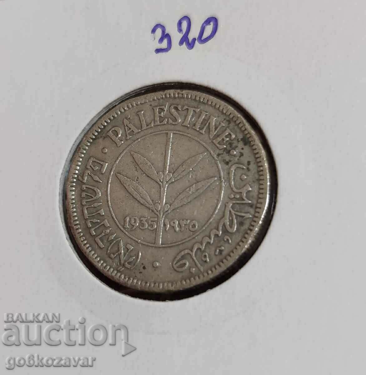 Palestine 50 mils 1935 Silver! Rare!