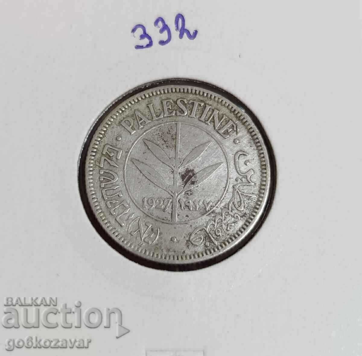 Palestine 50 mils 1927 Silver Rare!